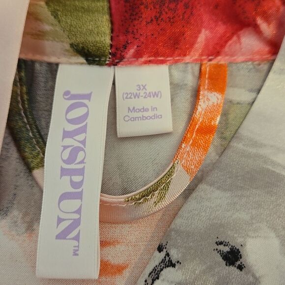 Joyspun Rose Floral Pink Satin Robe Or Kimono Plus Size - Picture 6 of 9